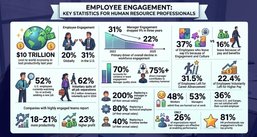 Employee Engagement Key Statistics for Human Resource Managers